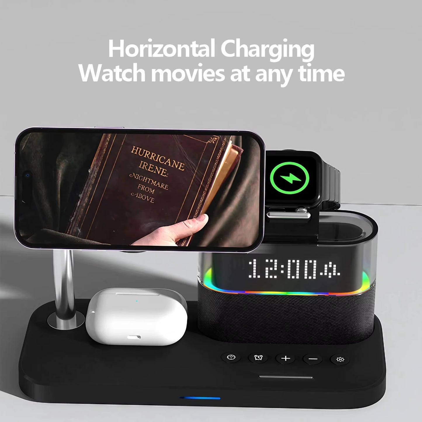 Magnetic Wireless Charging Stand for Iphone 15/14/13/12, Iwatch Ultra/8/7/6/5, Airpods 3/2/Pro, Samsung
