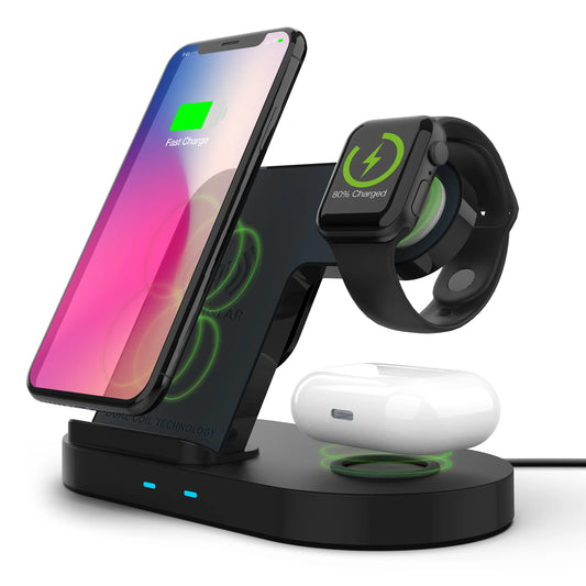 Hypergear 3-In-1 Wireless Charging Dock Black (15328-HYP)