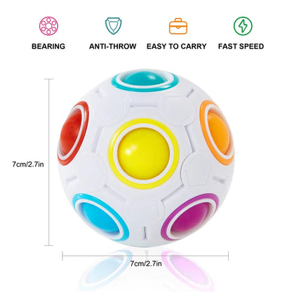 Creative Magic Rainbow Puzzle Ball Fidget anti Stress Toys for Children Adult Stress Relief Colors Matching Ball Fun Games Gifts