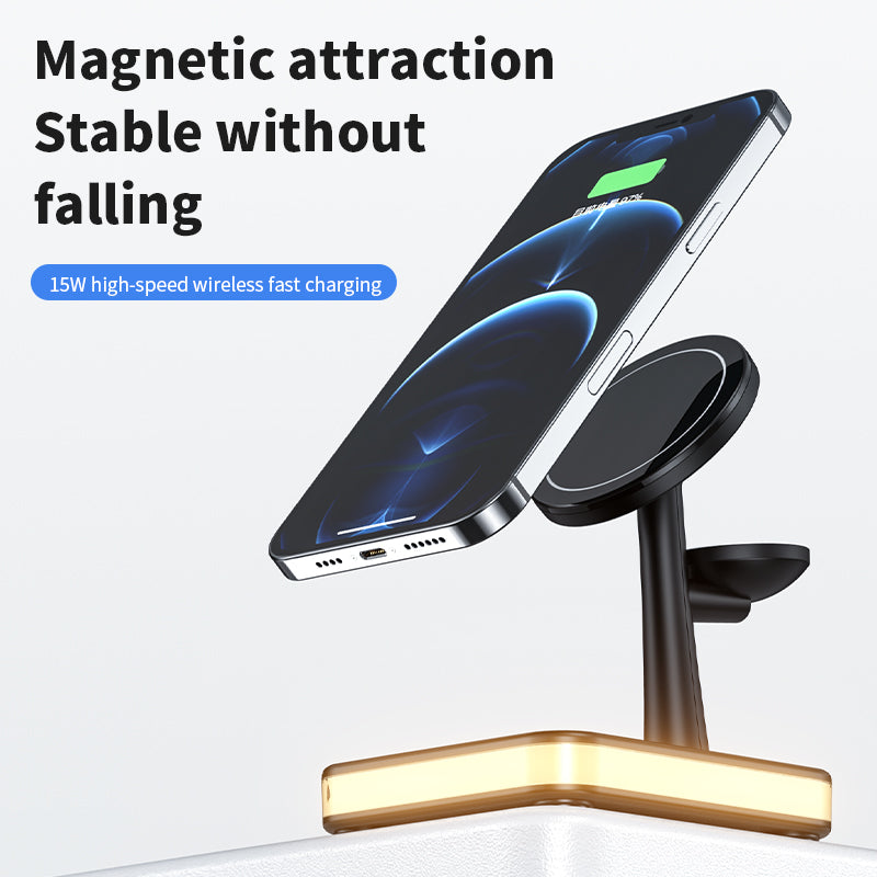 4 in 1 Magnetic Wireless Charger Stand Fast Charging Dock Station