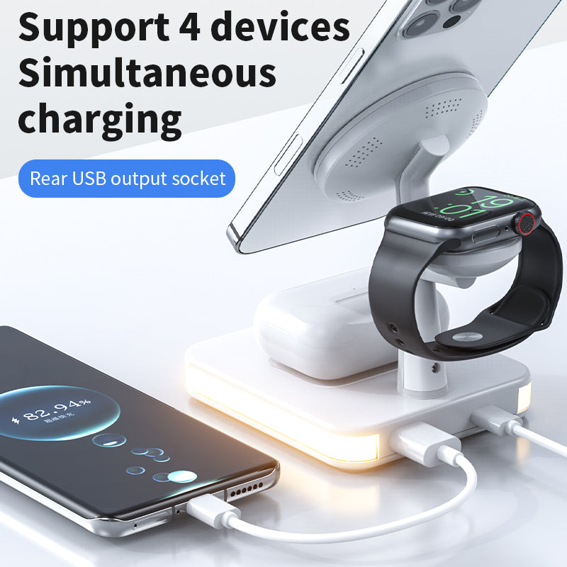 4 in 1 Magnetic Wireless Charger Stand Fast Charging Dock Station
