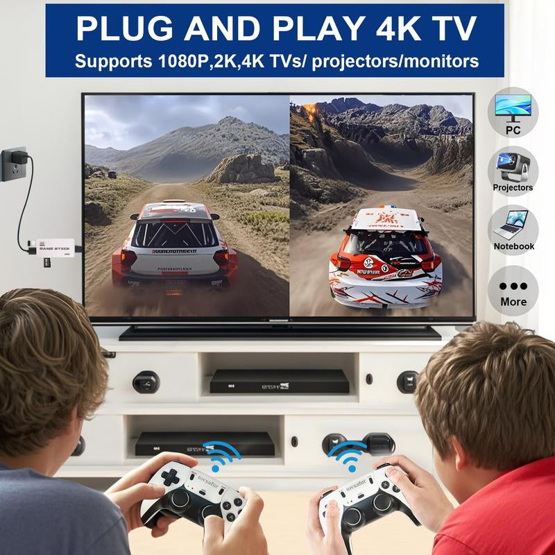 [New Year Sale] 4K HDMI Output - 25000+ Games Wireless Retro Game Console Stick Pro, Retro Plug and Play Video Game Stick, 26 Emulators, 2.4G Wireless Controllers Gaming Usb Game Stick 4K Pro