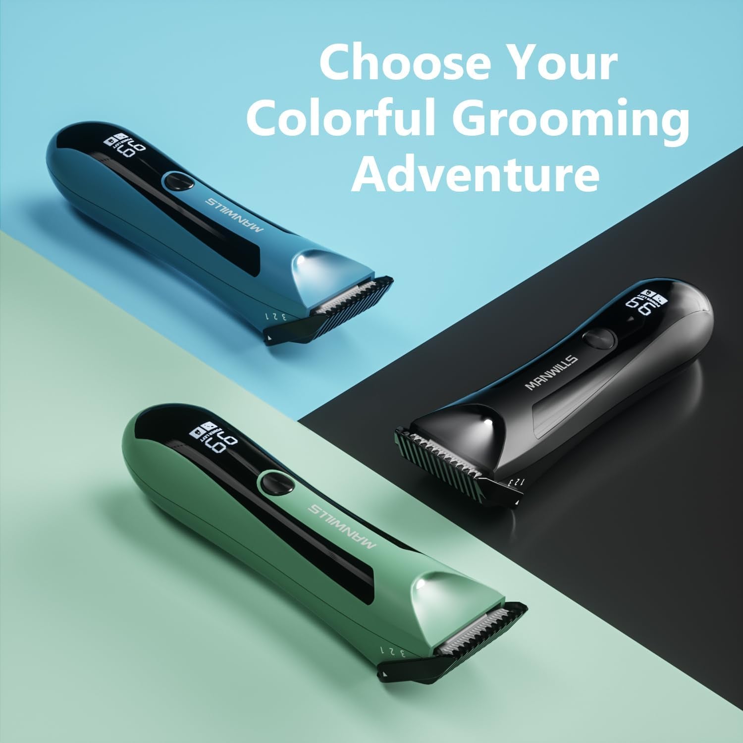 Body Hair Trimmer Men - Ball Trimmer Men, 2 Replaceable Ceramic Blades, Waterproof Pubic Trimmer with Charging Dock, Rechargeable, 7000RPM