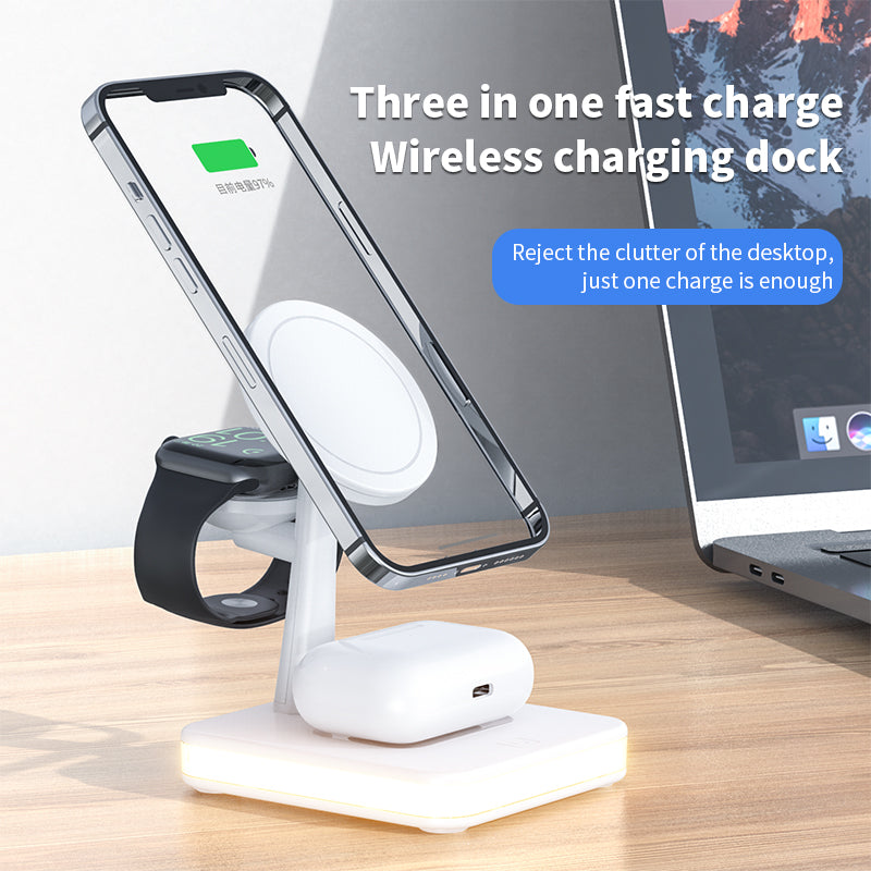 4 in 1 Magnetic Wireless Charger Stand Fast Charging Dock Station