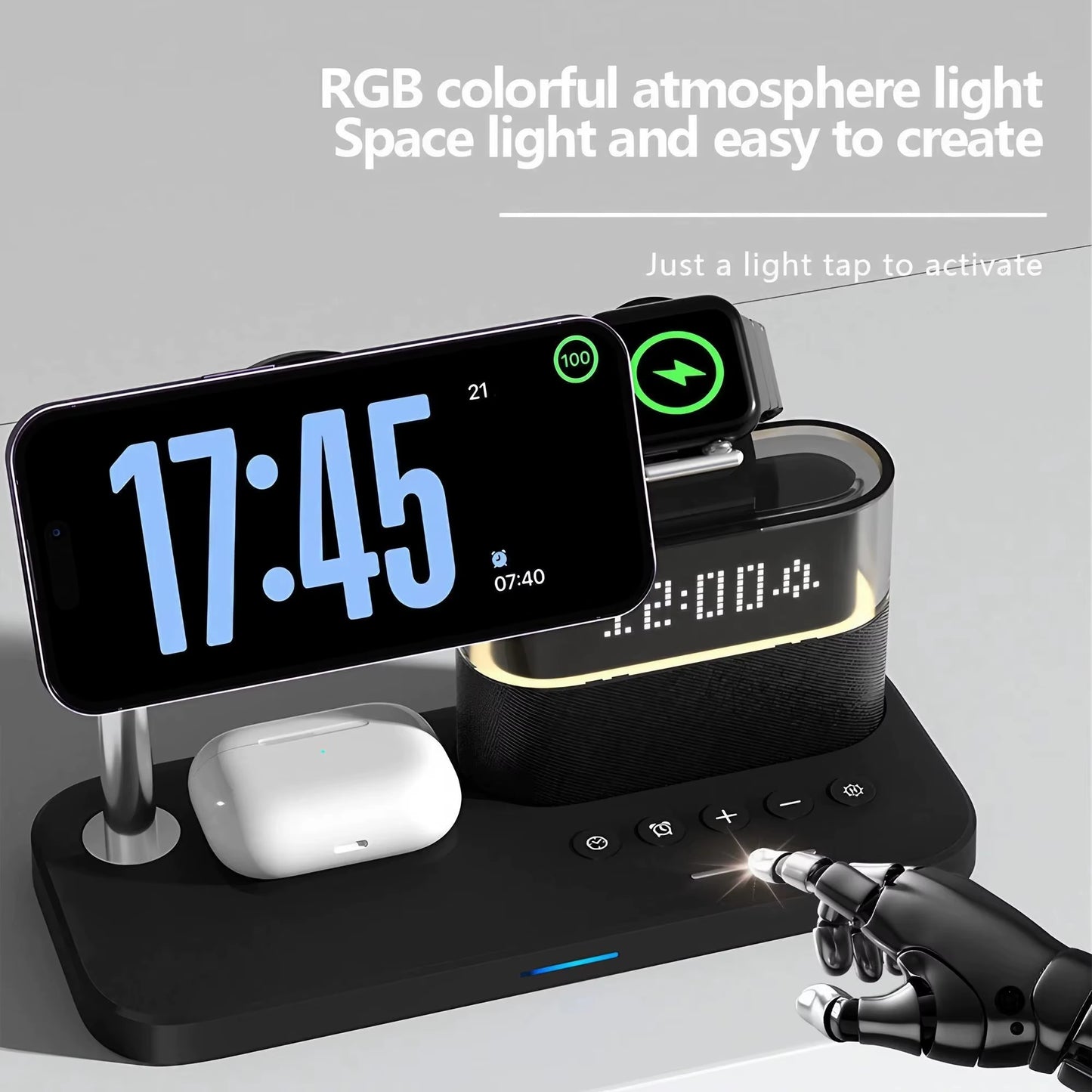 Magnetic Wireless Charging Stand for Iphone 15/14/13/12, Iwatch Ultra/8/7/6/5, Airpods 3/2/Pro, Samsung