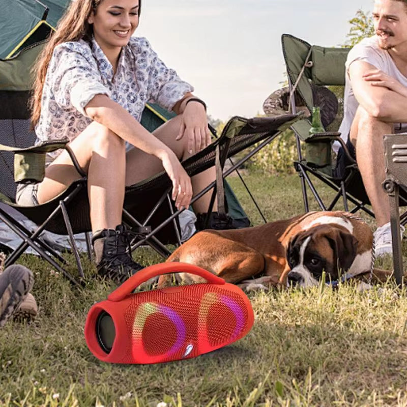 Portable Waterproof High Power Bluetooth Speaker RGB Colorful Light Wireless Subwoofer 360 Stereo Surround TWS FM Boombox