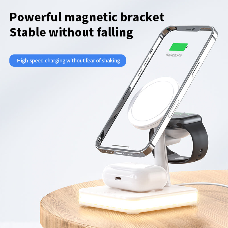 4 in 1 Magnetic Wireless Charger Stand Fast Charging Dock Station