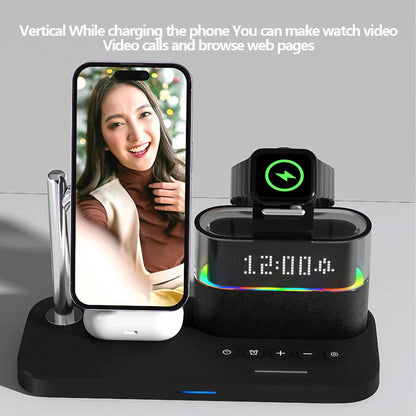Magnetic Wireless Charging Stand for Iphone 15/14/13/12, Iwatch Ultra/8/7/6/5, Airpods 3/2/Pro, Samsung