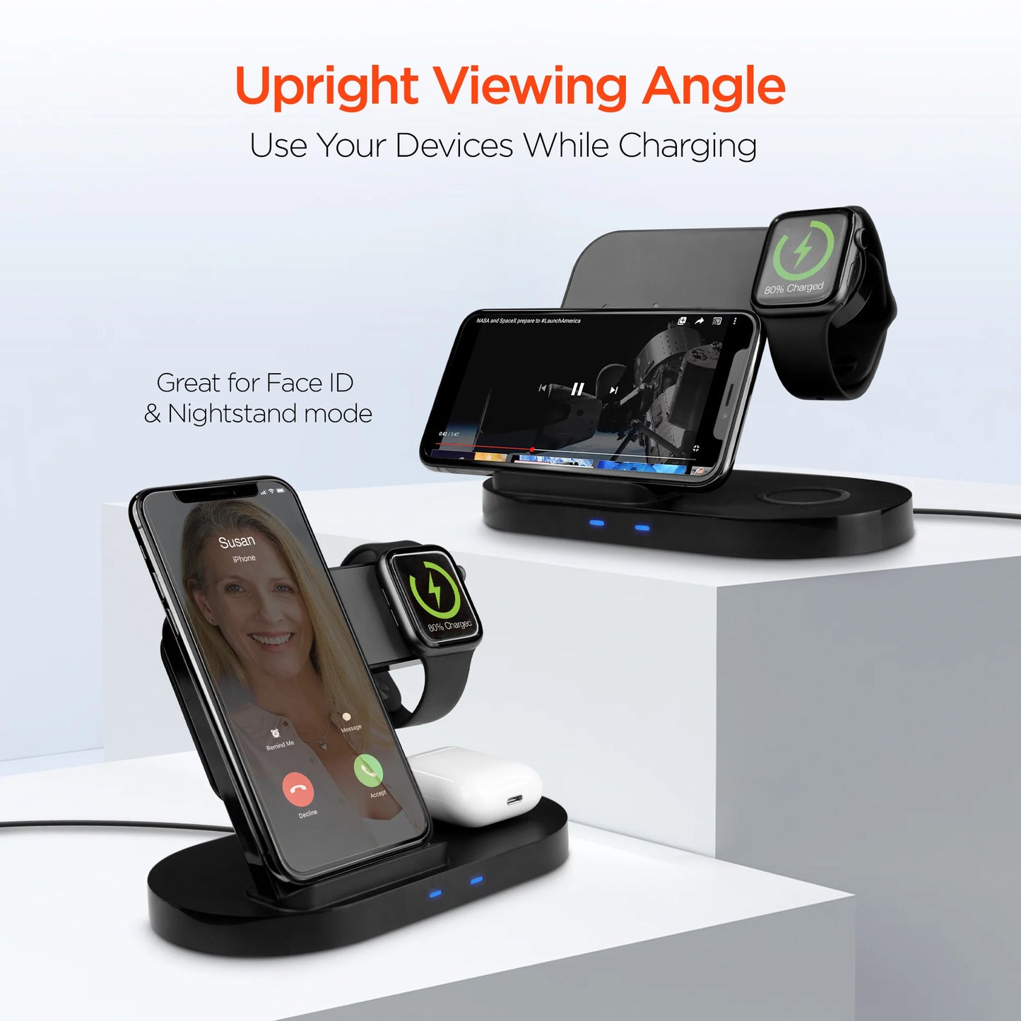 Hypergear 3-In-1 Wireless Charging Dock Black (15328-HYP)