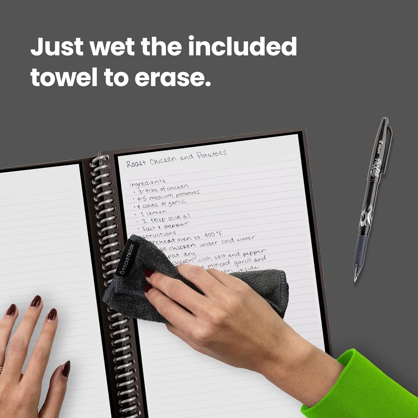 Core Reusable Spiral Notebook, Letter Size 8.5X11, Teal - Lined Pages, App-Connected, Erasable, Durable Cover, Ideal for School, Work, and Creative Projects