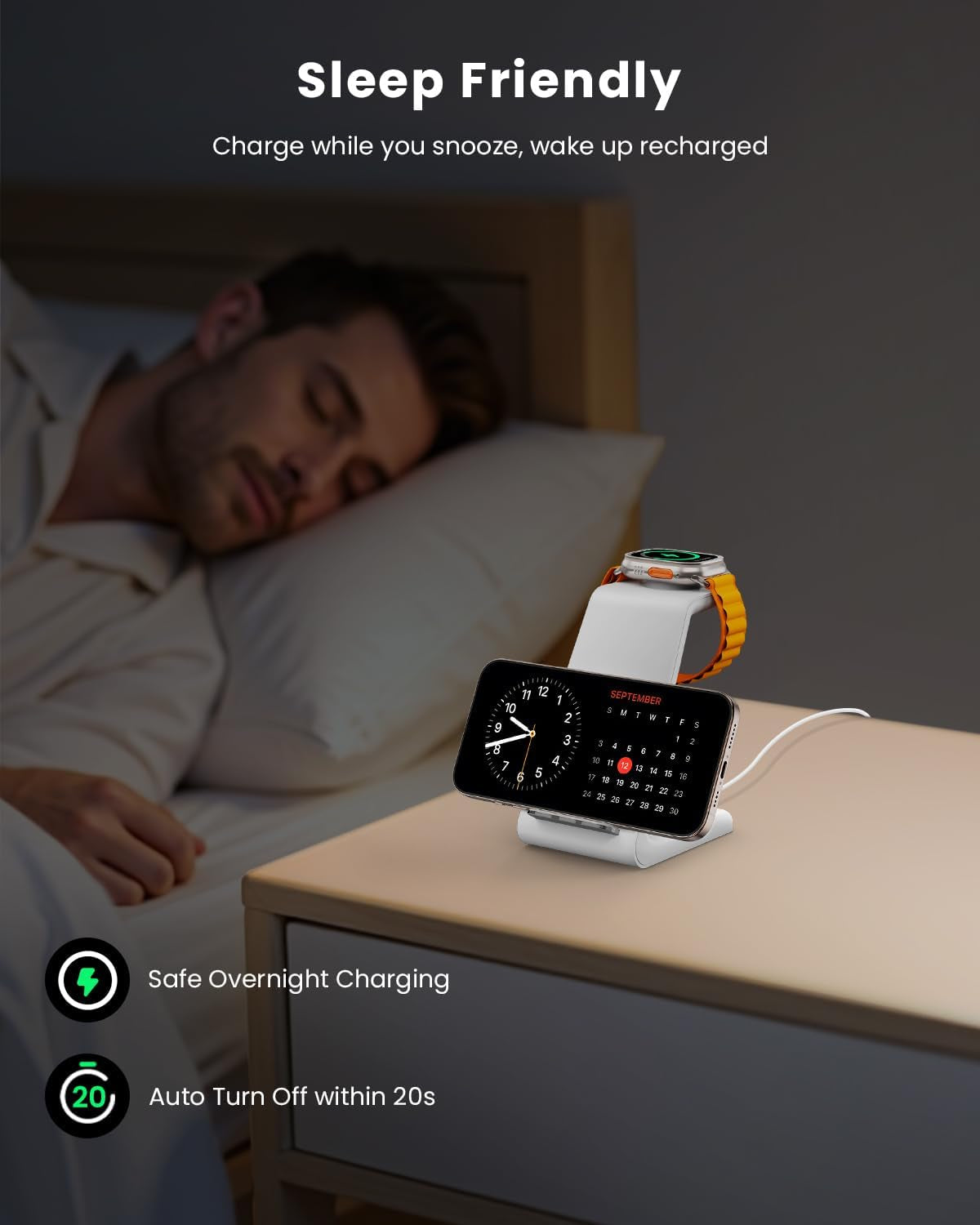 3 in 1 Wireless Charging Station for Apple, Fast Wireless Charger Stand Dock for Iphone 16 15 14 13 12 11 Pro Max plus XR XS X, Apple Watch Ultra/9/Se/8/7/6/5/4/3/2, Airpods Pro/4/3/2