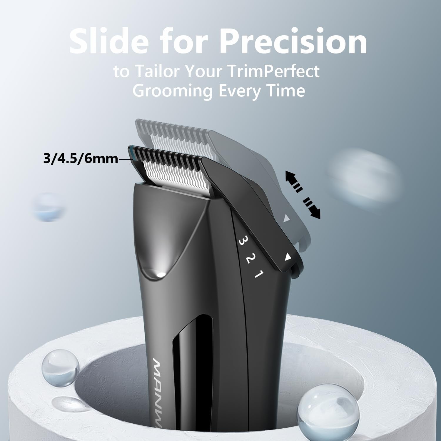 Body Hair Trimmer Men - Ball Trimmer Men, 2 Replaceable Ceramic Blades, Waterproof Pubic Trimmer with Charging Dock, Rechargeable, 7000RPM