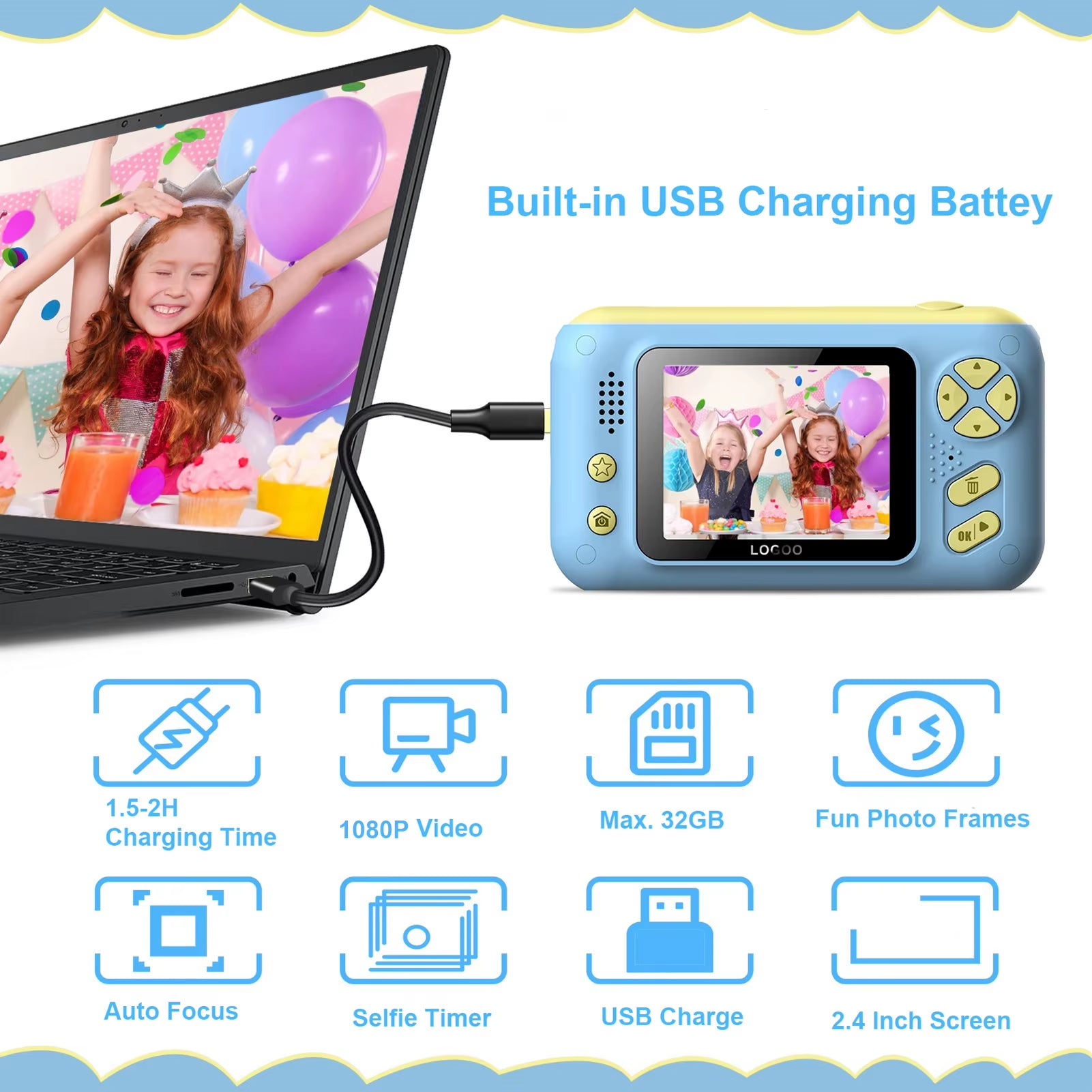 Kids Digital Camera Mini Video Camera for Kids 1080P 40MP with Mini Tripod Birthday Christmas Gift for Boys Girls Kids