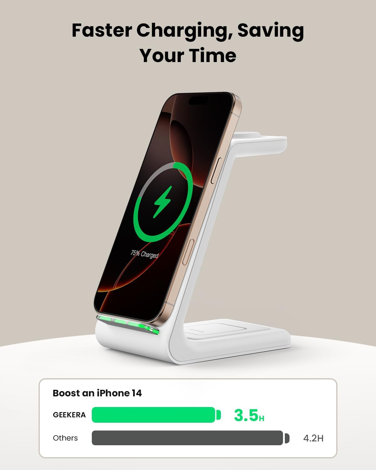 3 in 1 Wireless Charging Station for Apple, Fast Wireless Charger Stand Dock for Iphone 16 15 14 13 12 11 Pro Max plus XR XS X, Apple Watch Ultra/9/Se/8/7/6/5/4/3/2, Airpods Pro/4/3/2