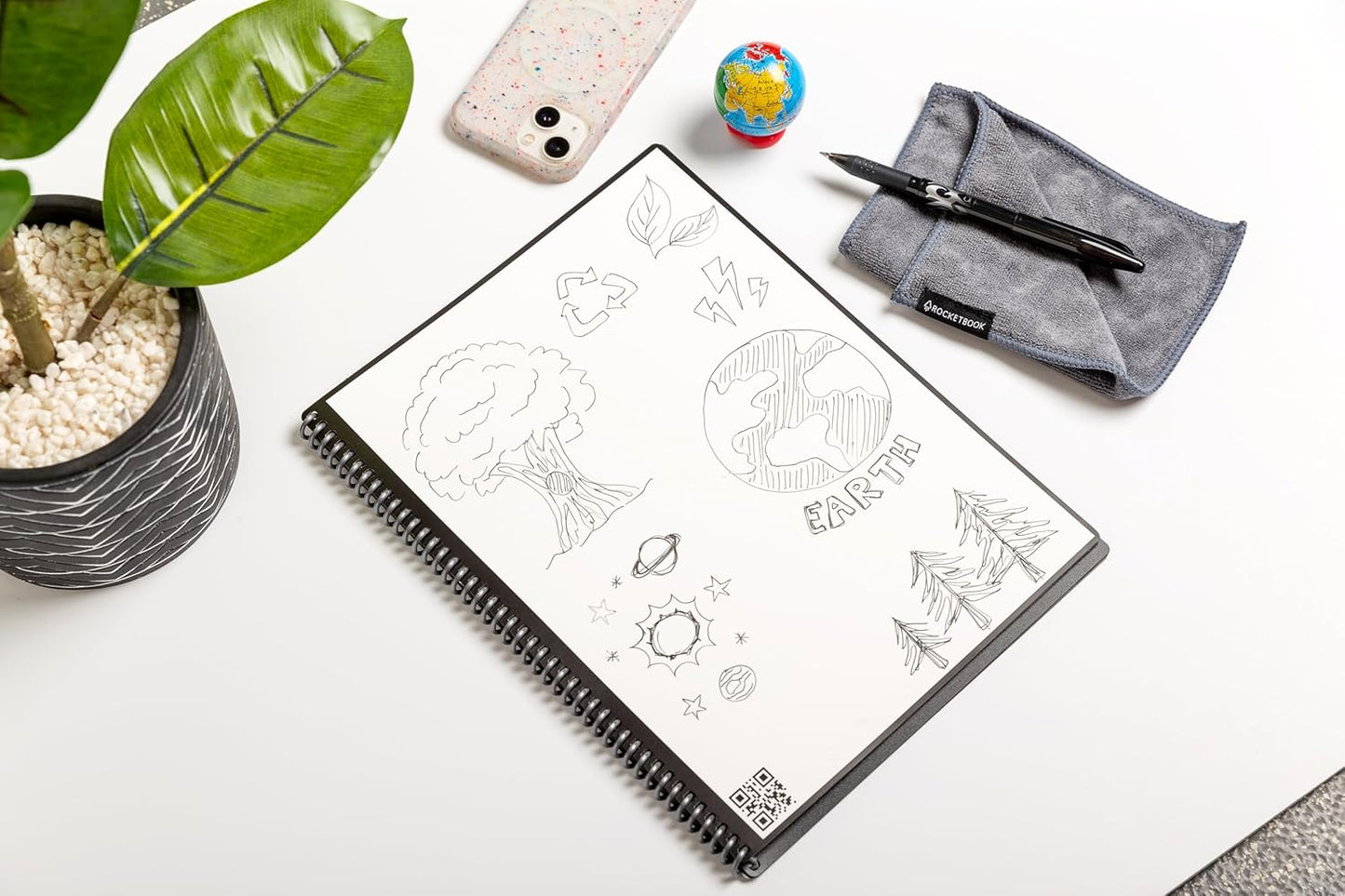 Core Reusable Spiral Notebook, Letter Size 8.5X11, Teal - Lined Pages, App-Connected, Erasable, Durable Cover, Ideal for School, Work, and Creative Projects