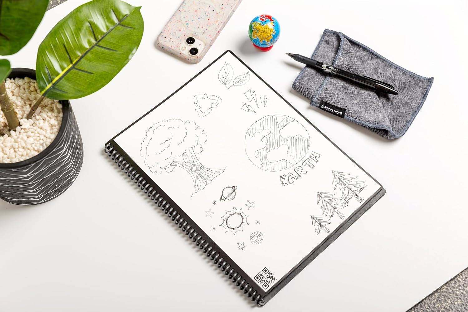 Core Reusable Spiral Notebook, Letter Size 8.5X11, Teal - Lined Pages, App-Connected, Erasable, Durable Cover, Ideal for School, Work, and Creative Projects