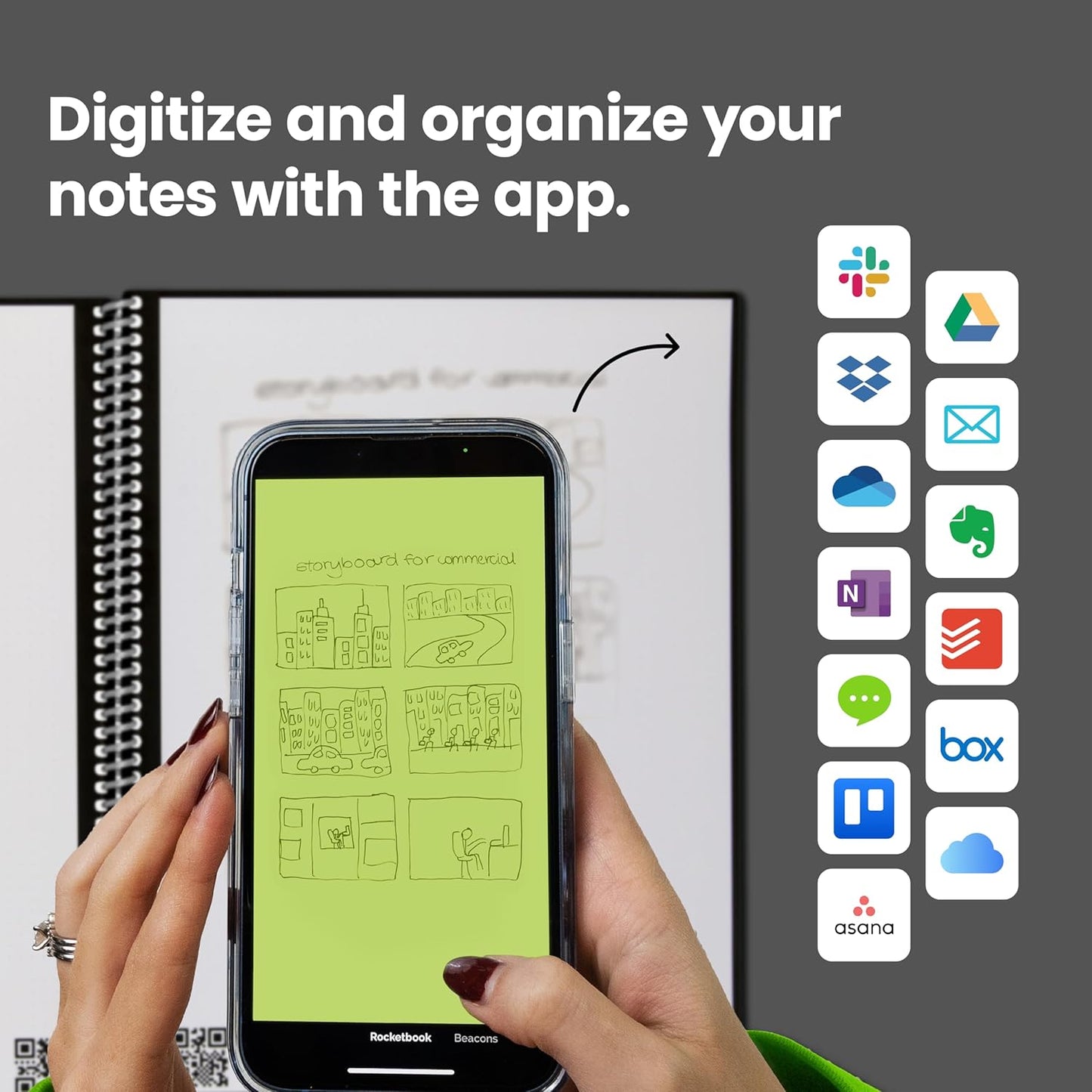 Core Reusable Spiral Notebook, Letter Size 8.5X11, Teal - Lined Pages, App-Connected, Erasable, Durable Cover, Ideal for School, Work, and Creative Projects