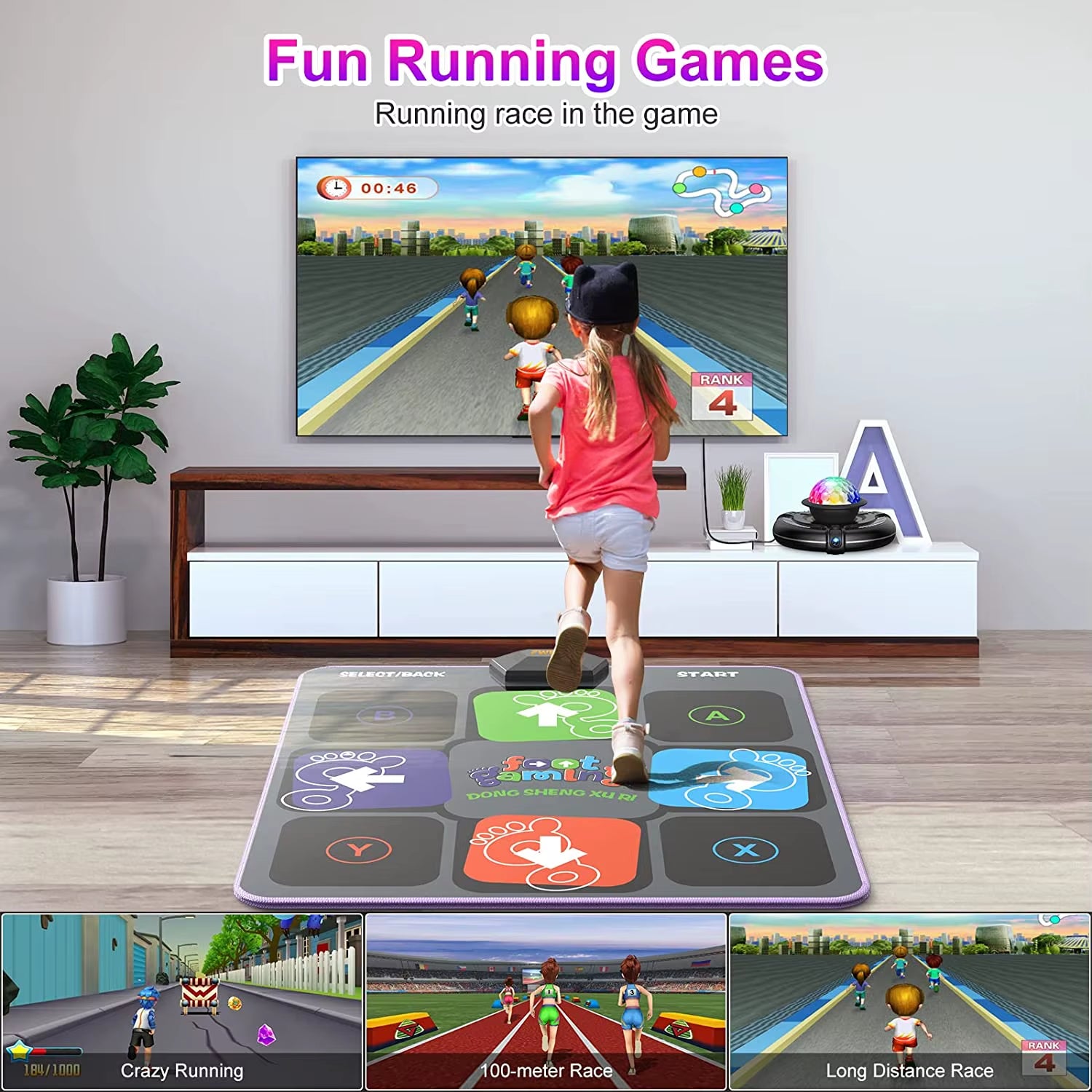 Dance Mat Game for TV/PC Family Sports Video Game Anti-Slip Music Fitness Carpet Wireless Double Controller Folding Dancing Pad