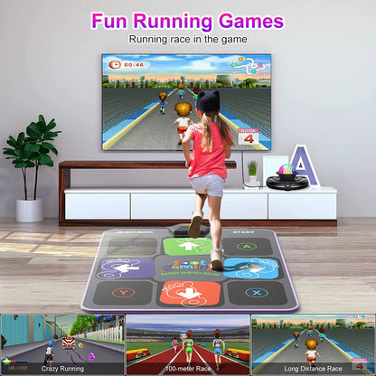 Dance Mat Game for TV/PC Family Sports Video Game Anti-Slip Music Fitness Carpet Wireless Double Controller Folding Dancing Pad
