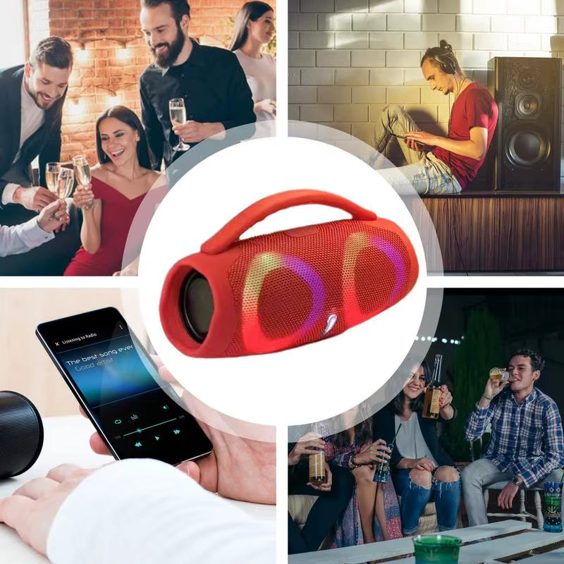 Portable Waterproof High Power Bluetooth Speaker RGB Colorful Light Wireless Subwoofer 360 Stereo Surround TWS FM Boombox