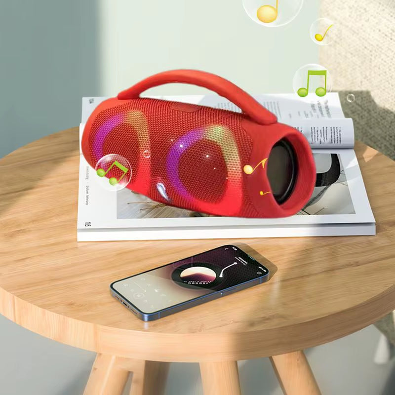 Portable Waterproof High Power Bluetooth Speaker RGB Colorful Light Wireless Subwoofer 360 Stereo Surround TWS FM Boombox