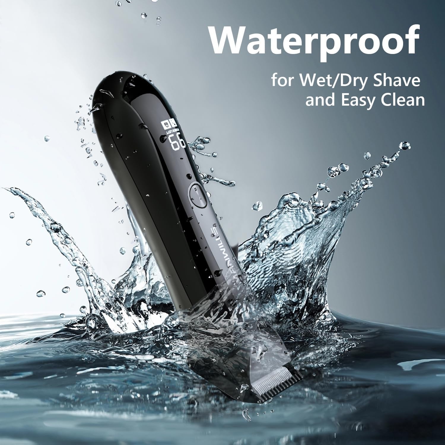 Body Hair Trimmer Men - Ball Trimmer Men, 2 Replaceable Ceramic Blades, Waterproof Pubic Trimmer with Charging Dock, Rechargeable, 7000RPM